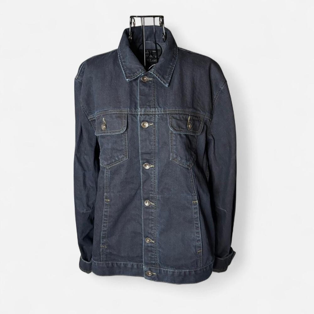 Lucky Brand Black Label Men's Size XL Dark Wash Denim Trucker Jacket 100% Cotton